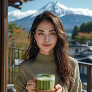 ผู้หญิงจิบมัทฉะลาเต้ หอมมัน สดชื่น ช่วยรีเฟรชระหว่างวัน เหมาะสายเฮลธ์ี้