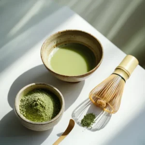 ผงชาเขียวมัทฉะคัดพิเศษ สีสด กลิ่นหวานหญ้าอ่อน เหมาะชงสด–ลาเต้