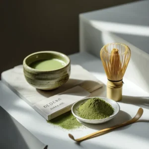 ผงมัทฉะคุณภาพสูง บดด้วยหิน เนื้อเนียน ละลายง่าย กลิ่นอูมามิ เหมาะชงลาเต้และขนม