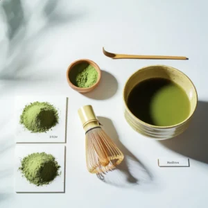 ผงชาเขียวมัทฉะบดหิน เนื้อเนียน สีสด หอมอุมามิ เหมาะชงสด–ลาเต้