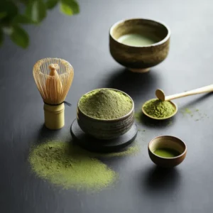 ผงชาเขียวมัทฉะคัดพิเศษ สีสด กลิ่นหวานหญ้าอ่อน เหมาะชงสด–ลาเต้