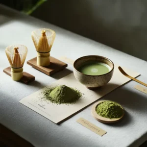 ผงชาเขียวมัทฉะบดหิน เนื้อเนียน สีสด หอมอุมามิ เหมาะชงสด–ลาเต้