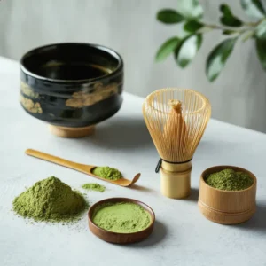 ผงชาเขียวมัทฉะบดละเอียด รสนุ่ม กลิ่นอูมามิ เหมาะพิธีชงชาและคาเฟ่