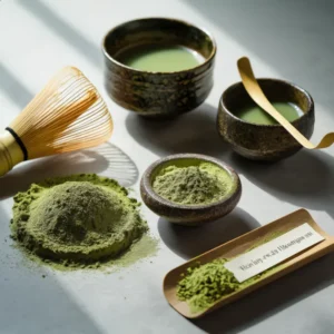 ผงมัทฉะเกรดพิธีการ กลิ่นอูมามิ บดละเอียด ฟูโฟมสวย เหมาะชงลาเต้และทำขนม