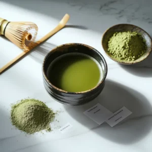 มัทฉะเกรดพิธีการ บดด้วยหิน ชงฟองเนียน รสกลมกล่อม ใช้ทำเครื่องดื่มร้อน–เย็นได้ดี