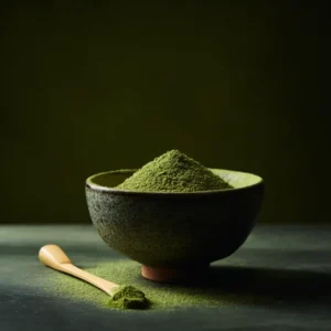 ผงมัทฉะคุณภาพสูง สีเขียวจัด กลิ่นอูมามิ เนื้อเนียน ชงลาเต้และทำขนมได้หอมเข้ม