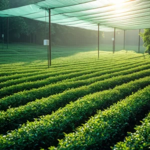 ทิวไร่ชาเขียวใต้ร่มเงา สภาพแวดล้อมเหมาะผลิตเทนฉะให้ผงมัทฉะรสอุมามิ