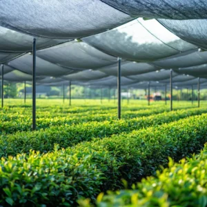 สวนชาเพื่อผลิตมัทฉะ ปลูกใต้ร่มเงา ใบอ่อนคุณภาพสูง กลิ่นหอม สีสด