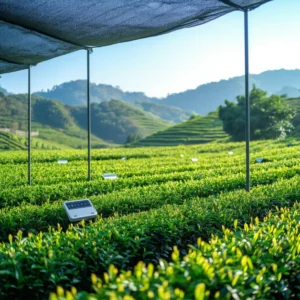 วิวไร่ชาเขียวใต้ร่มเงา สภาพแวดล้อมเหมาะผลิตใบเทนฉะเพื่อผงมัทฉะรสอุมามิ