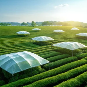 วิวไร่ชาเขียวใต้ร่มเงา สภาพแวดล้อมเหมาะผลิตเทนฉะเพื่อผงมัทฉะรสอุมามิ