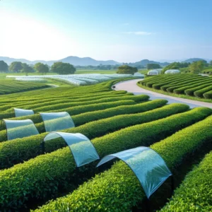 แปลงปลูกชาเขียวคุณภาพ ภายใต้ร่มเงา เสริมกลิ่นหวานหญ้าอ่อนของมัทฉะ